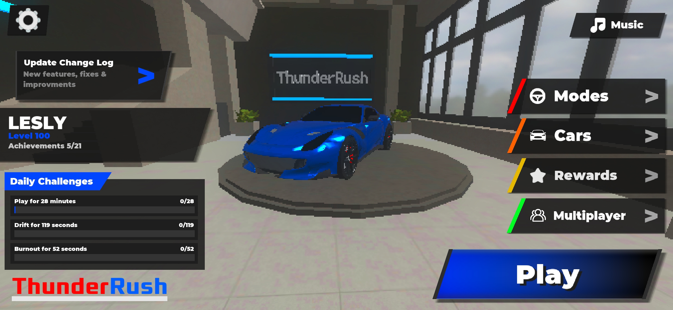 ThunderRush lobby, level 100