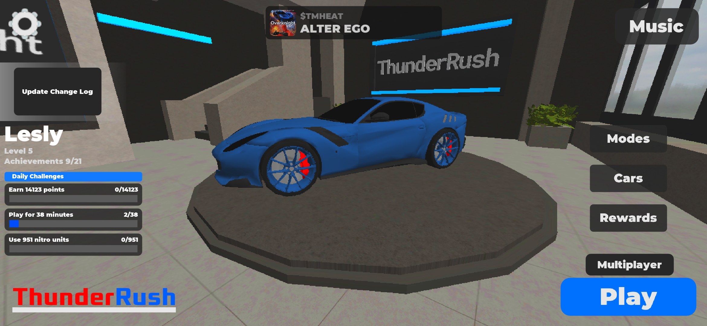 Early ThunderRush title card from 2024